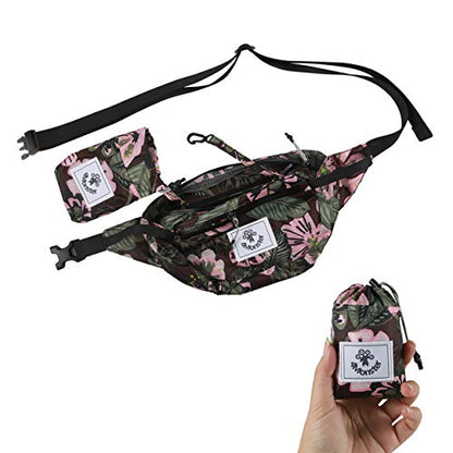 4Monster Hiking Waist Packs Portable,Water Resistant Fanny Bag with Adjustable Strap,Lightweight Crossbody Chest Bag Slim Bag - color: Flower Pink