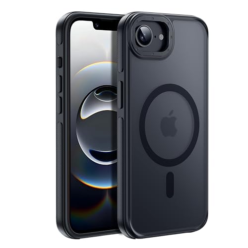 Strong Magnetic for iPhone 16E/17E Case [7X Military-Grade Protection for iPhone 16E Phone case] Compatible with fit MagSafe Shockproof Translucent Slim Thin Case for iPhone 16E/17E-6.1", Black - color: A1-Black Bumper, size: iPhone 16E(6.1")