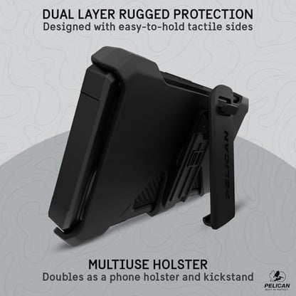 Pelican Shield Series - iPhone 13/14 Case 6.1" [Compatible with MagSafe] [21ft Military Grade Drop Protection] Rugged, Magnetic Charging Phone Case Cover with Belt Clip Holster Kickstand - Black - color: Shield Black, size: iPhone 13/14