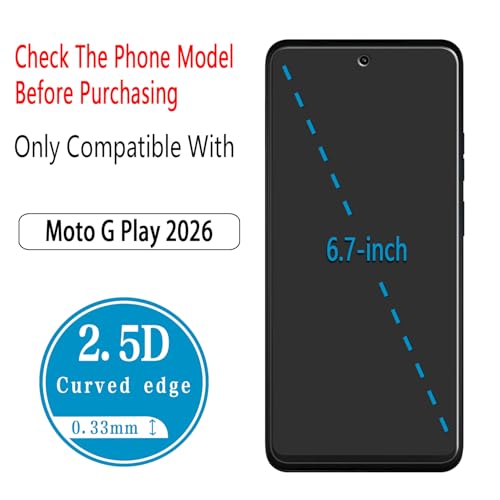 Screen Protector for Motorola Moto G Play 2026 Tempered Glass - color: Clear-Moto G Play 2026