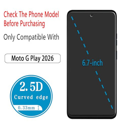 Screen Protector for Motorola Moto G Play 2026 Tempered Glass - color: Clear-Moto G Play 2026