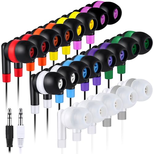 Kanayu 100 Pack Wired Earbuds Bulk for Classroom, No Mic 3.5mm, Colorful - color: Colorful