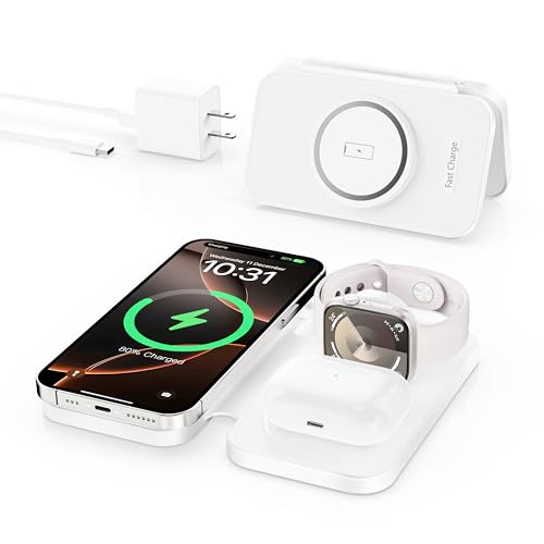 2026 Traveling Portable Wireless Mag-Safe Fast Charging Station - color: White