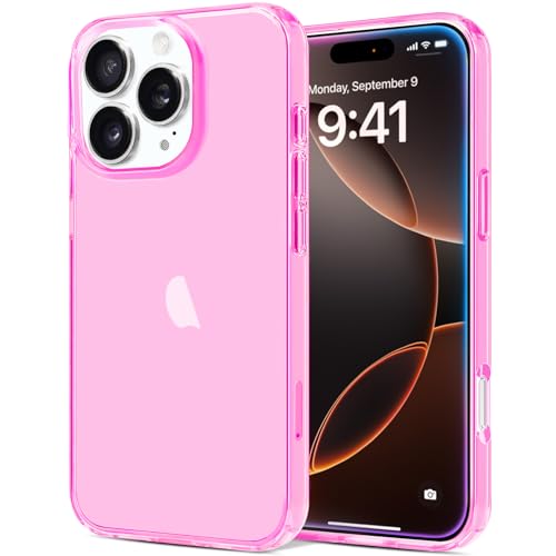 JJGoo Compatible with iPhone 16 Pro Case Clear, Soft Transparent TPU Cover, Slim Thin Shockproof Phone Case for iPhone 16 Pro 6.3-Inch, Pink - color: Pink, size: for iPhone 16 Pro