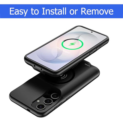 Battery Case for Galaxy S26, [10000mAh] Slim Rechargeable Smart Extended Charging Case Compatible with Galaxy S26 (6.3 inch) Backup Power Battery Pack Charger Cover-Black - size: Galaxy S26