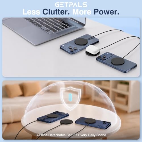 15W Fast Magnetic Wireless Charging Pad Suitable for Travel Home Office - color: Black