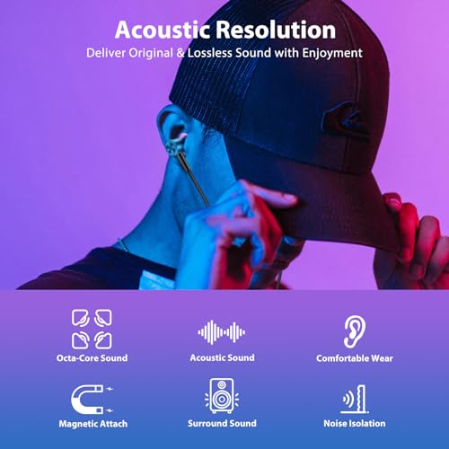 Jiunai USB C Earbuds for iPhone 18 Pro Headphones with Mic Gradient Purple - color: Gradient Purple