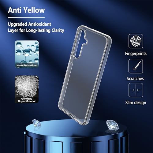 Anoowkoa Designed for Samsung Galaxy S26+ Case + 2 Pack Galaxy S26 Plus Tempered Glass Screen Protector.[Military Grade Protection] Slim Transparent Anti-Scratch - Clear - color: Samsung Galaxy S26+