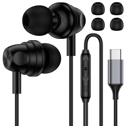 USB C Earbuds Wired Headphones for iPhone 17e 17 Pro Max 17 Air 16 16e 15 - color: Black