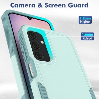 for Samsung Galaxy A25 5G Case: Dual Layer Protective Heavy Duty Cell Phone Cover Shockproof Rugged with HD Screen Protector - Military Protection Bumper Tough - Samsung Galaxy A25 5G 2024, Green - color: Mint Green (PC) + Mint Green (TPU)