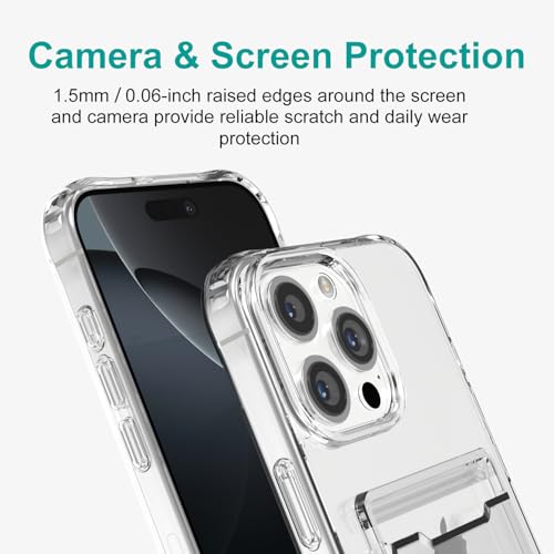 for iPhone 16 Pro Clear Wallet Case with an RFID Blocking Card, Holds 1-2 Credit Cards, Anti-Yellowing, Hybrid Protective Phone Case with Card Holder, 6.3" 2024 - color: RFID BC Clear, size: iPhone 16 Pro