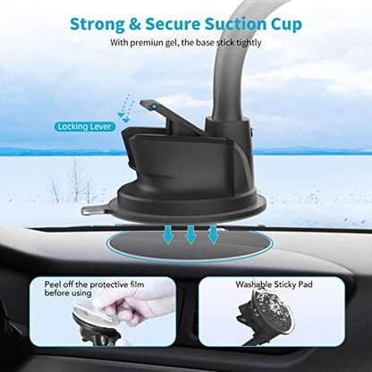 APPS2Car Magnetic Phone Mount for Windshield Dashboard, Suction Car Mount