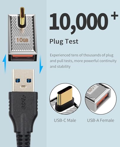 Duttek Right Angle USB C to USB A Adapter 120W 10Gbps, 90 Degree USB A to C Adapter, Type C Female to Type A Male Converter Fast Charging Compatible with MacBook, Tablet, Samsung Galaxy 2 Pack - style: Middle Angle C Male to A Female Adapter