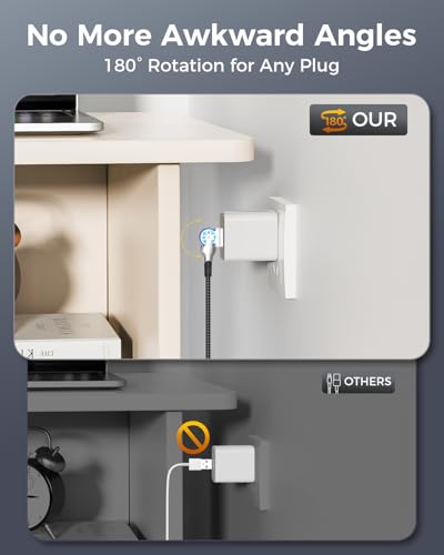 Dual 90 Degree Lightning Cable with 180° Rotating Head, 6ft Right Angle Nylon Braided iPhone Charger Cord for iPhone14/13/12/11/X/8/7/6/5/SE/Pod/Pad, MFi 180° Rotating Lightning Cable Fast Charge