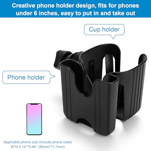 Accmor Stroller Cup Holder, Cup Holder for Walker Bike Wheelchair - color: Black