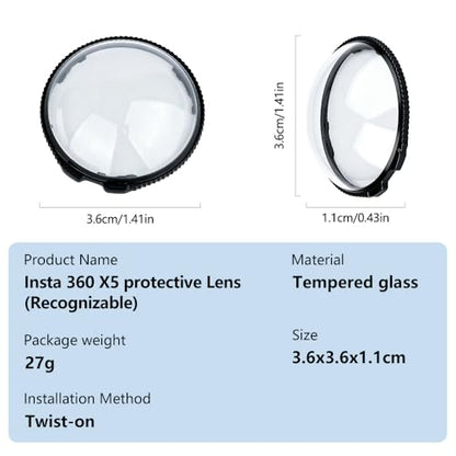 Tempered Glass Lens Guard Protector for Insta360 X5, 2 Pack