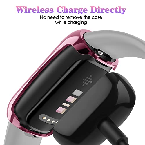 FINTIE 3 Pack Case Compatible with Fitbit Inspire 3 2 HR, Flexible Soft Full-Around watch Screen Protector TPU Case Cover Bumper Shell, Black/Clear/Rose Pink - color: Black+Clear+Rose Pink
