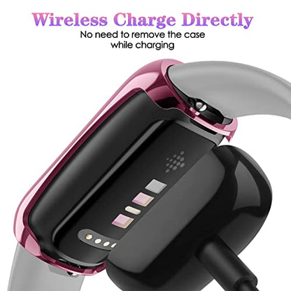 FINTIE 3 Pack Case Compatible with Fitbit Inspire 3 2 HR, Flexible Soft Full-Around watch Screen Protector TPU Case Cover Bumper Shell, Black/Clear/Rose Pink - color: Black+Clear+Rose Pink