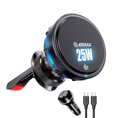 25W Cooling Magnetic Wireless Car Charger Air Vent Phone Holder