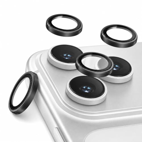 for iPhone 17 Pro Max Camera Lens Protector, 9H Tempered Glass, Black - color: Black