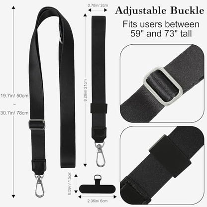 Phone Lanyard Crossbody & Neck, Adjustable Cell Phone Wrist Strap - color: Black