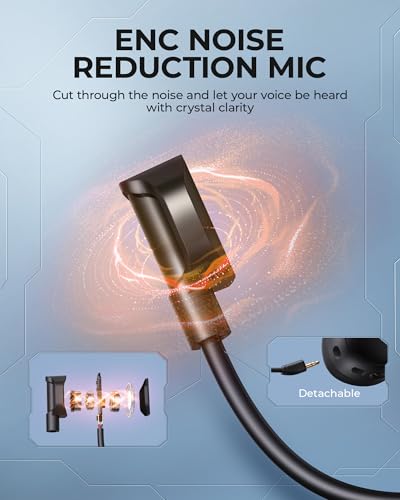KOFIRE Wireless Gaming Headset, 2.4GHz USB Gaming Headphones with Bluetooth 5.4, 53MM 3D Stereo Sound, 65H Battery, ENC Noise Canceling Mic, 3.5mm Wired, for PS5, PC, PS4, Mac, Switch, Black-Orange