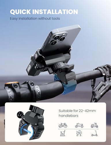Grefay Bike Phone Mount for Electric, Mountain, Scooter, and Dirt Bikes - color: Grey