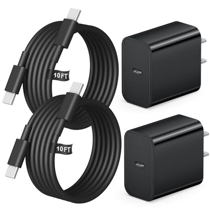 2+2Pack iPhone 17 16 15 Charger 20W Apple Charger with 10ft Cable - Black - color: Black