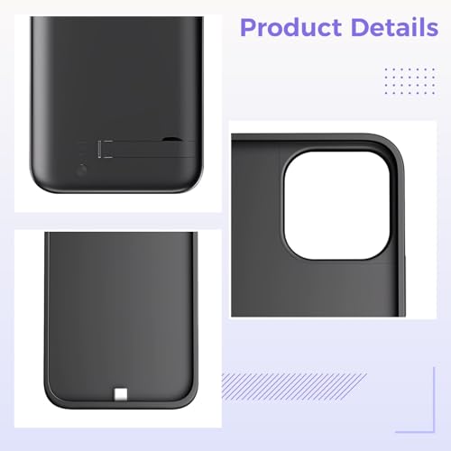 Wireless Charging Battery Case, 5000Mah for 16, Silicone Protective Cover