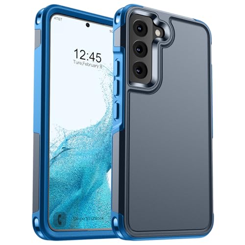 zapica Designed for Samsung Galaxy S22 Case, Deep Blue | Military Grade Drop Protection, Dual Layer Structure Design, Heavy Duty Shockproof Non-Slip Phone Cover - color: Deep Blue, size: Samsung Galaxy S22 6.1''