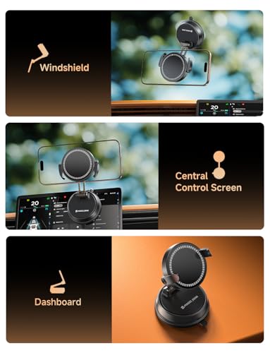 MAGIC JOHN for Magsafe Car Mount, Magnetic Phone Holder for Car - color: Black
