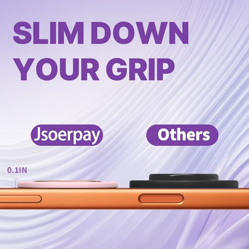 Jsoerpay Ultra-Thin Magnetic Phone Grip for MagSafe, Pink - color: Pink