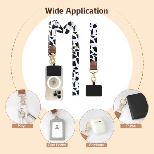 TiMOVO Phone Lanyard Crossbody Wrist Strap, Adjustable Anti-Theft Phone Strap for All Phone Case, lanyard for Women and Men - color: Black&white