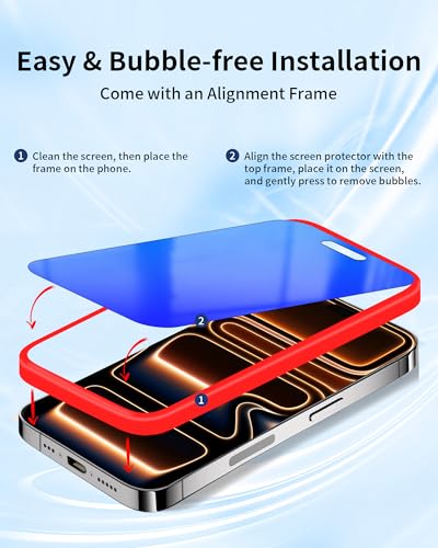 2 Pack Privacy Screen Protector for iPhone 17 6.3 inch Blue - color: For iphone 17 Blue