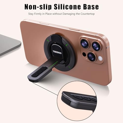 3-in-1 Magnetic Phone Grip Stand with 360° Roration Angle Adjustment, Silicone Finger Ring & Fidget Toy Design, Gym Dual-Sided Magnetic Phone Kickstand for All Phones - color: Grey