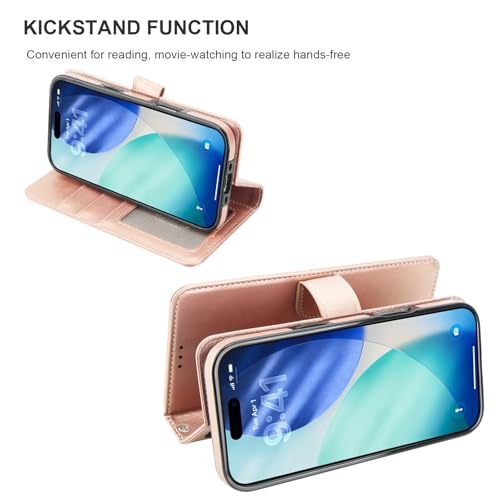 Bocasal Detachable Wallet Case Card Holder for iPhone 17 Air, Rose Gold - color: Rose Gold