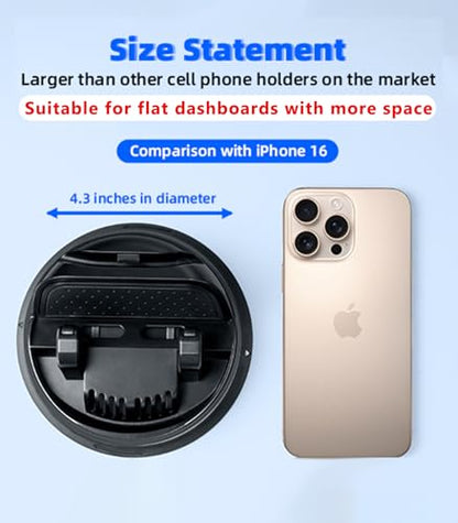 Dash Cell Phone Car Mount, Multifunctional Car Dashboard Mobile Phone Holder, 360 Rotatable Universal Dash Mounted Car Phone Stand Hands Free, Compatible with iPhone, Samsung, Google, Android - color: Black