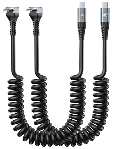 KIYODA USB C to C Cable for CarPlay/Android Auto 3FT 90 Degree USB C Cable - color: Grey, size: 3FT