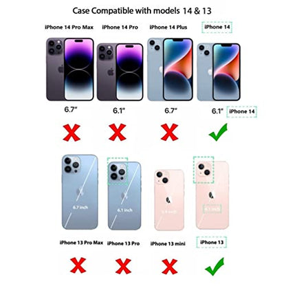 uCOLOR for iPhone 13/14 Wallet Case with Card Holder Beige Leopard | PU Leather RFID Blocking for Women Men Magnetic Clasp Kickstand 6.1" - color: Beige Leopard