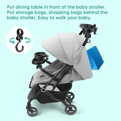 Universal Stroller Snack Tray, 4 in 1 Baby Stroller Tray Attachment - color: Black