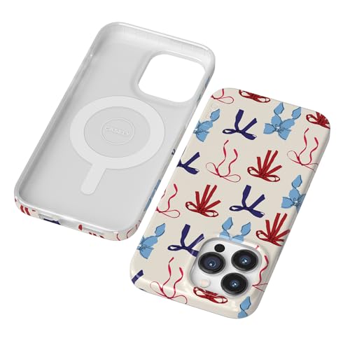 Casely iPhone 14 Pro Case | American Girlie | Red White & Blue Bows | Compatible with MagSafe | Classic Ultra Thin Design - color: American Girlie | Red White & Blue Bows, size: Iphone 14 Pro