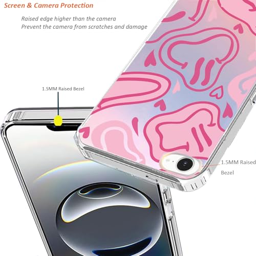 for iPhone 17e & 16e Case: Slim Clear Matte Cute Flowers Floral Design for Girls Women Military Grade Drop Protection TPU Bumper Shockproof Silicone Phone Cover (Fun Smile) - color: Fun Smile