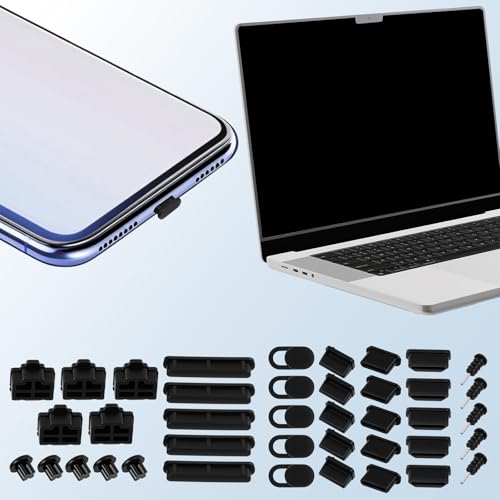 40 Pcs 8 Types USB Port Cover, Silicone USB Port Caps