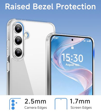 USLAI Case for Samsung Galaxy S24, Anti-Yellowing, Crystal Clear Back, Shockproof & Military‑Grade Drop Protection - Transparent - color: Clear, size: Galaxy S24