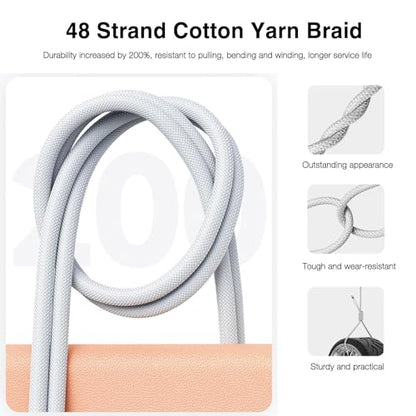 10FT iPhone 15/16/16E/17E Woven USB C Cable for iPhone 17/16/15 Pro Max, Plus,iPad 10th Gen,iPad Pro 12.9/11,iPad Air 5/4th,Mini 6th, AirPods Pro 2nd/3rd gen USB A to USB C Long CarPlay Charger Cord - size: 10FT, style: USB A to USB C