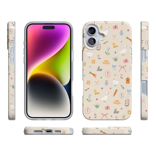 Casely iPhone 16 Case | Hoppy Garden | Spring Things | Compatible with MagSafe | Classic Ultra Thin Design - color: Hoppy Garden | Spring Things, size: Iphone 16