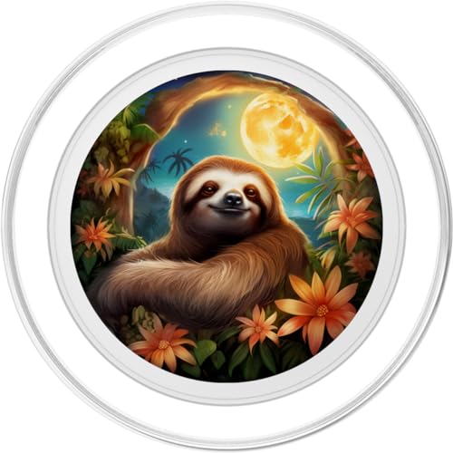 Sloth Jungle Moon PopSockets MagSafe PopGrip for iPhone - style: MagSafe