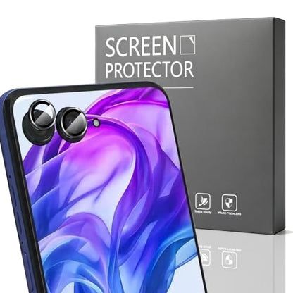 1 Pack Camera Lens Frame for Motorola Razr 2025, 9H Glass Screen Protector Anti-Scratch, Tempered Glass Metal Individual Camera Cover Accessories for Motorola Razr 2025,Black