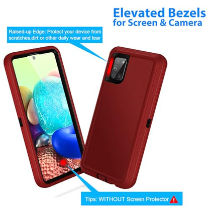 Jelanry for Samsung Galaxy A71 5G Case Heavy Duty & Rugged Cover, Red/Black | Dual-Layer Protective Hard Back Cover with Anti-Dust Scratch Raised Screen/Camera Lips Drop Protection for Outdoor Daily Use - color: Red