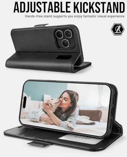 OCASE Compatible with iPhone 17 Pro Wallet Case, PU Leather Flip Folio Case with Card Holders RFID Blocking Kickstand [Shockproof TPU Inner Shell] Phone Cover 6.3 Inch 2025, Retro Graphite - color: Retro Graphite